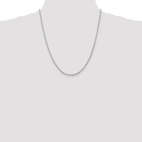 2.75mm 10k White Gold D/C Quadruple Rope Chain Necklace, 22 Inch - Picture 2 of 8